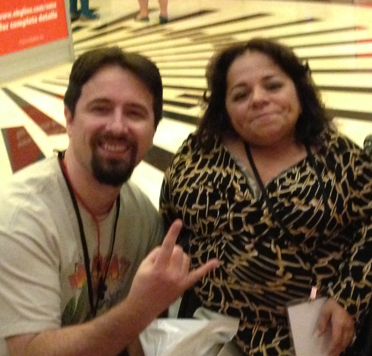 Triberr's Dino Dogan at New Media Expo with Nathasha Alvarez
