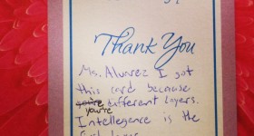 Student thanks teacher